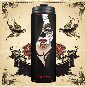Termo Rosa Sugar Skull Retrato