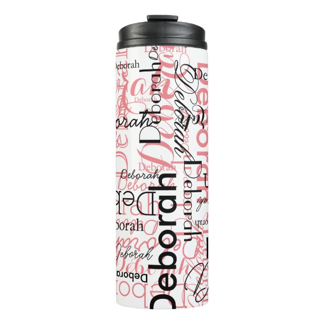 Termo Rosa y negro personalizados con estilo (Anverso)