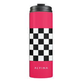 Termo Rosa y tablero de ajedrez luminosos