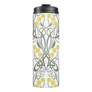 Termo Rosas amarillas y tallos sinuosos del Art Nouveau