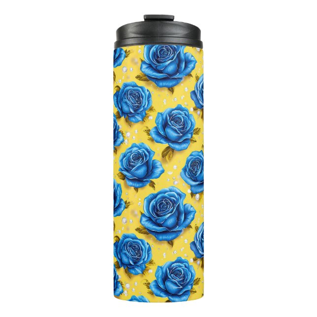 Termo Rosas azules 3d (Anverso)