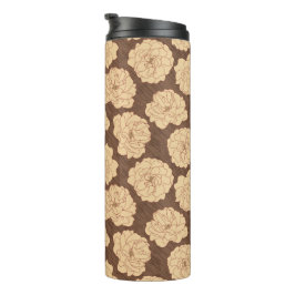 Termo Rosas barrocos de nogal marrón - sin costuras.