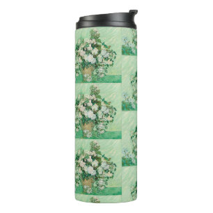 Termo Rosas Blancas de Van Gogh - Arte Floral Mint Vinta