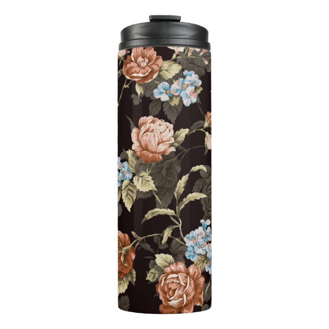 Termo Rosas botánicos: patrón floral abstracto. (Anverso)