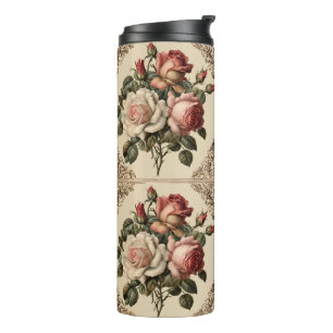 Termo Rosas de época con un estilo victoriano