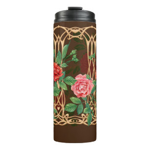 Termo Rosas de época en una imitación decorativa de un m