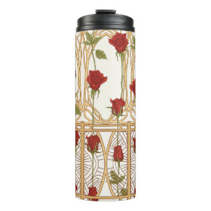 Termo Rosas de época, patrón sin fisuras, antecedentes e