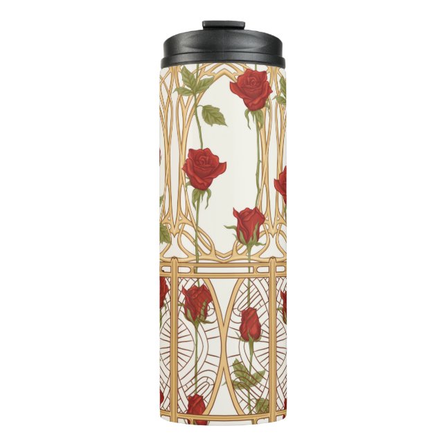 Termo Rosas de época, patrón sin fisuras, antecedentes e (Anverso)