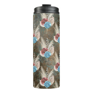 Termo Rosas en un fondo de Fleur De Lis