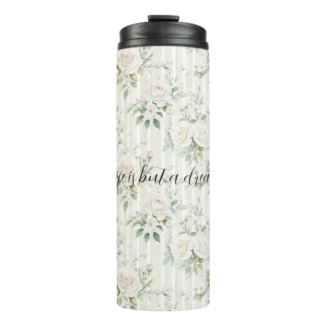 Termo Rosas Florales de Crema Romántica   (Anverso)