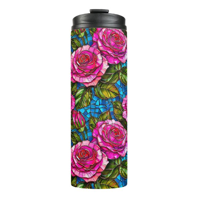 Termo Rosas mosaico rosadas  (Anverso)