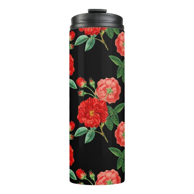 Termo Rosas Rojas, Fondo Negro, (Anverso)