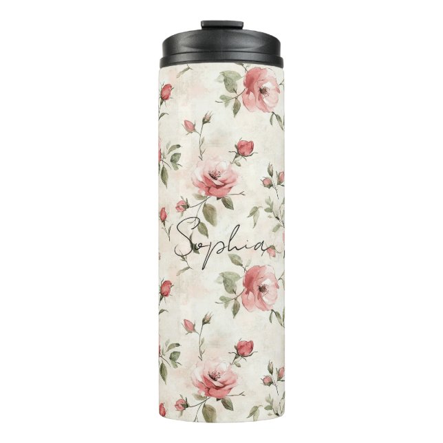 Termo Rosas rosadas Floral (Anverso)