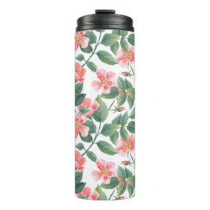 Termo Rosas silvestres acuardan un patrón transparente. 