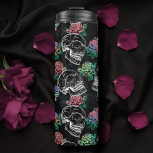 Termo Rosas Skulls y Ombre Glam Pastel Grunge gótico
