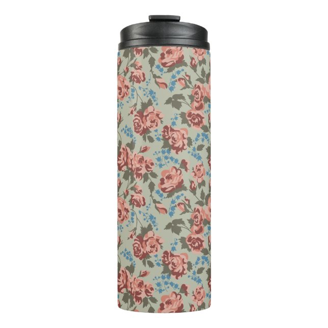 Termo Rosas y campanillas azules (Anverso)