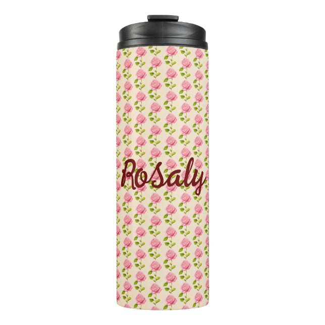 Termo Rosen Muster rosa pink (Anverso)