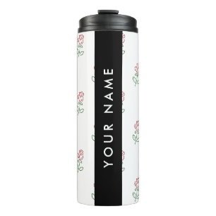 Termo Roses Rojos, Patrón De Rosas, Tu Nombre