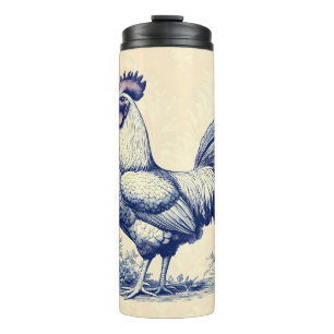 Termo Rostro azul vintage en un jardín floral
