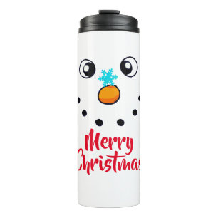 Termo Rostro de muñeco de nieve festivo Feliz Navidad