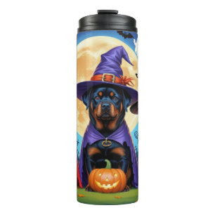 Termo Rottweiler Dogs Pumpkin Halloween Funny