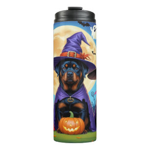 Termo Rottweiler Dogs Pumpkin Halloween Funny