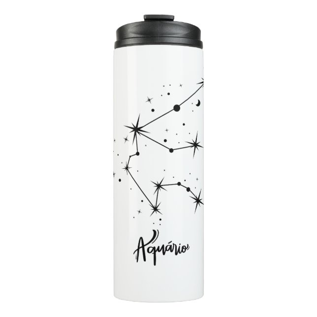 Termo Rótulo Aquarius Zodiac Regalo Rótulo Astrológico (Anverso)