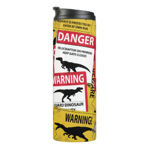 Termo Rótulos de precaución de dinosaurios