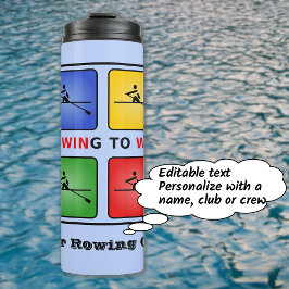 Termo Rowing cuatro colores equipo club personalizado