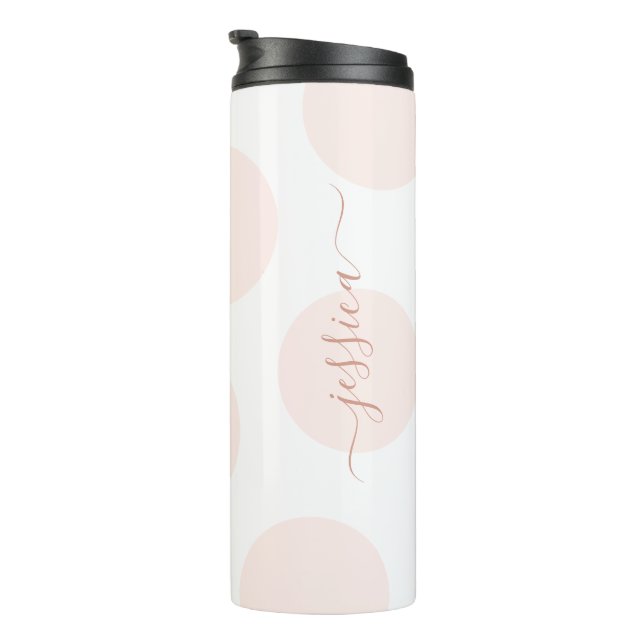 Termo Rubor Pink Polka Dot Simple Termal Personalizado T (Rotado hacia la derecha)