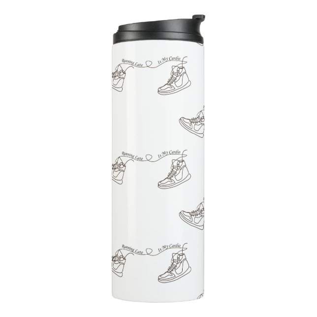 Termo Running Late Is My Cardio Sneaker (Rotado hacia la izquierda)