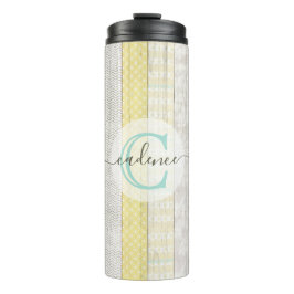 Termo Rustic Mint & Yellow Boho Geo Modern Personalized