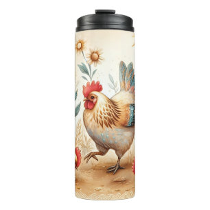 Termo Rústica granja rural de pollos de corral Boho