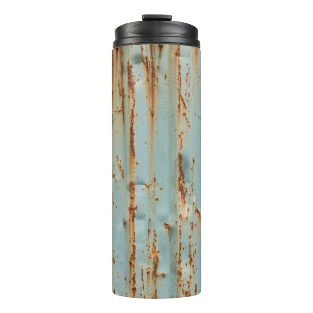Termo Rusty Blue Pintado Textura Metalizado (Anverso)