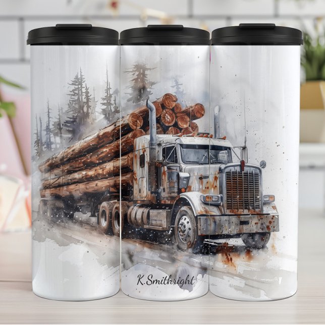 Termo Rusty Log Truck Snowy Scene (Subido por el creador)