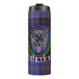 Termo Rutherford Scottish Clan Tartan & Crest