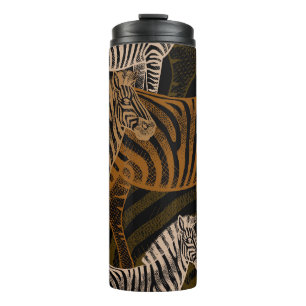 Termo Safari africano: diseño de vintage de cebra