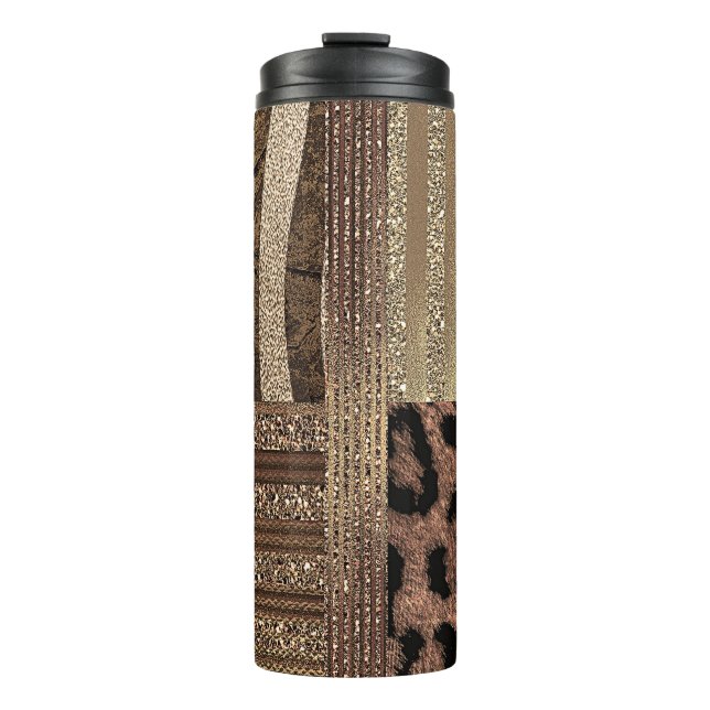 Termo Safari Chic Selva Dorada Moderno Brillo Leona (Anverso)