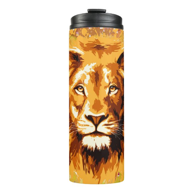 Termo Safari Lion Travel Mug | Tumbler de león colorido (Anverso)