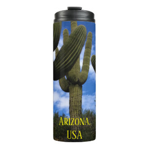 Termo Saguaro Cactus Trio / Blue Sky & Clouds / Arizona