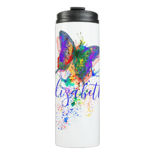Termo Salpicadura de mariposa personalizada
