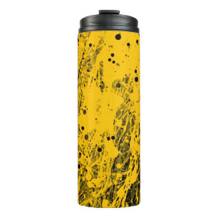 Termo Salpicaduras de pintura negra y amarilla