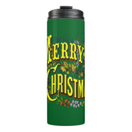 Termo Saludo navideño de navidad con estilo vintage