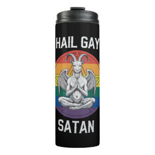 Termo Salve Satan Gay Divertido Gótico Cabra LGBTQ