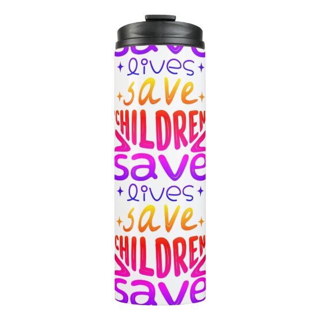 Termo Salven niños, salven vidas (Anverso)