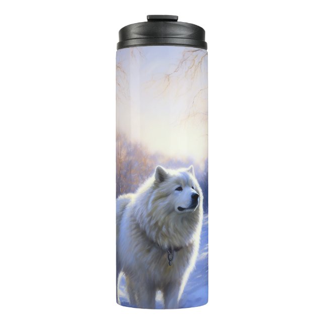 Termo Samoyed Deja que nieve Navidad (Anverso)