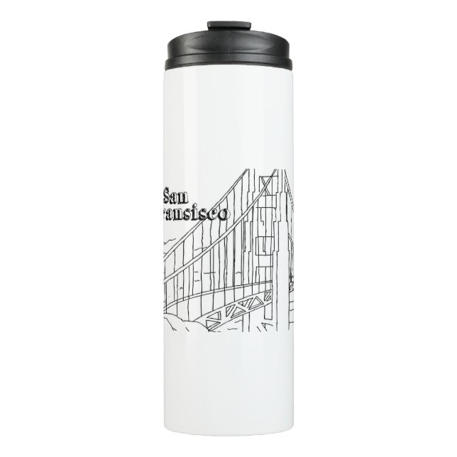 Termo San Fran Golden Gate Bridge Diseño de Arte de Cali (Anverso)