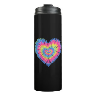 Termo San Valentín de Tie Dye Corazones Coloridos Día