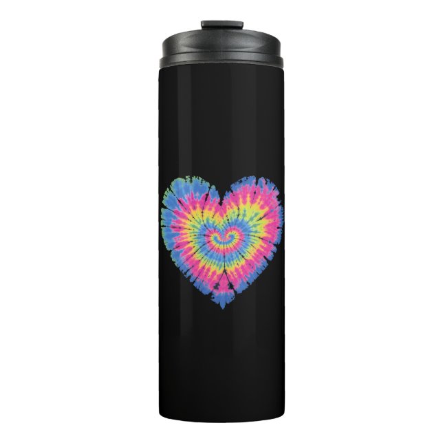 Termo San Valentín de Tie Dye Corazones Coloridos Día  (Anverso)