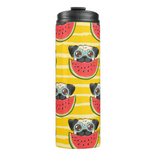 Termo Sandía De Perro Pug: Verano Sin Marea.